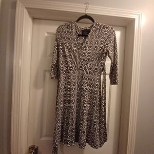 Stylish Black and White Patterned Dress